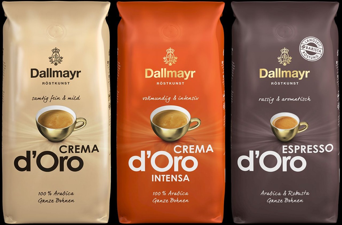 RELAUNCH: Dallmayr Crema und Espresso d'Oro erstrahlen in neuem Design ...
